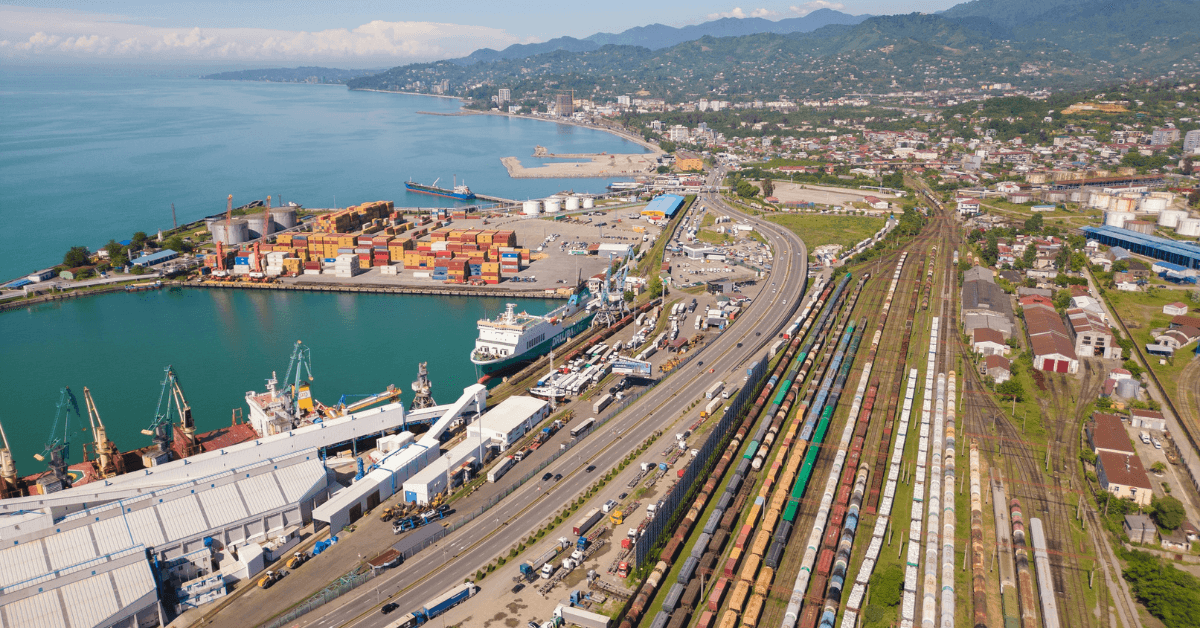 container yard aerial 